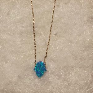 Synthetic Opal Hamsa Necklace